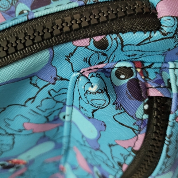 Disney Stitch Mini Backpack Bioworld Blue Handbag Purse 11"x9" Small LILO and - Picture 2 of 14